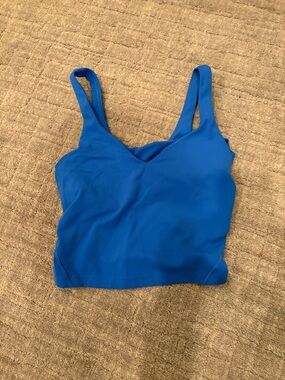 lululemon athletica cobalt blue V-neck cropped tank